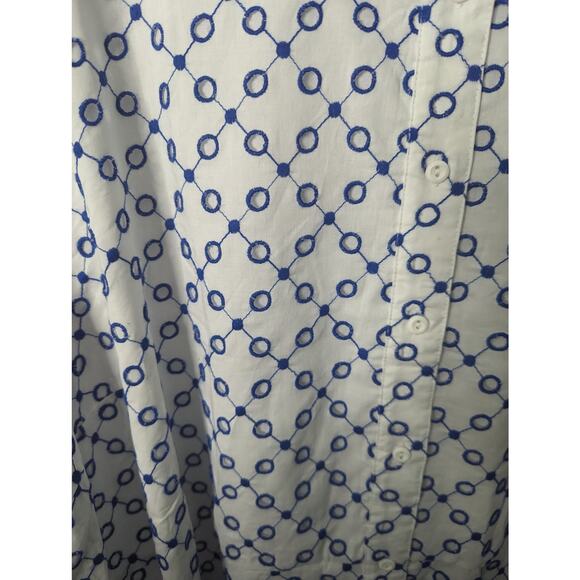 ALEXIS X Target Mini Dress Plus White Blue Dot Tulip Sleeve Eyelet Shirt 4X NWOT - Picture 9 of 12